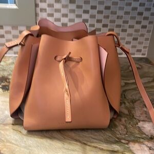 LINJER Vachetta Leather Tulip Bag with Pink